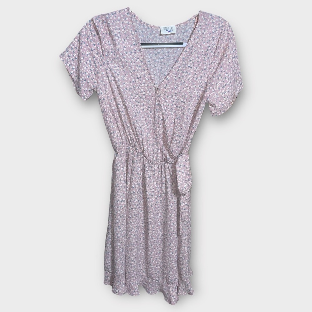 Sienna Sky Floral Pink Wrap Dress